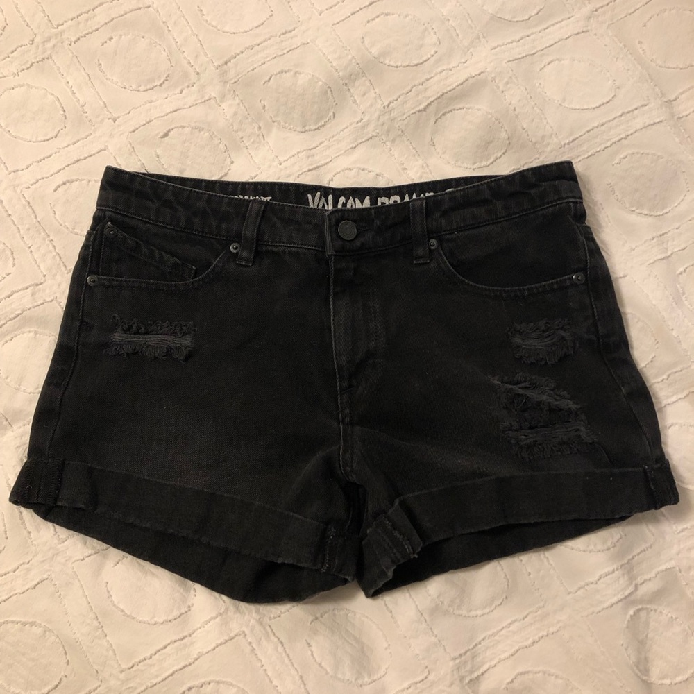 Black Colton denim shorts